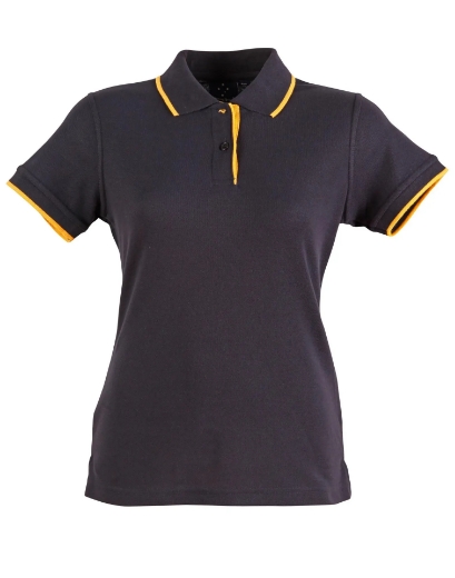 Picture of Winning Spirit, Ladies Contrast Pique S/S Polo